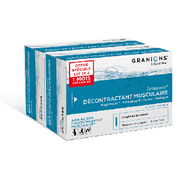 D&eacute;contractant musculaire Granions solution buvable en ampoule - lot de 2 boites de 30 ampoules