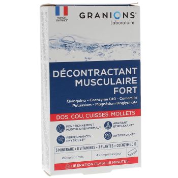D&eacute;contractant musculaire fort Granions - bo&icirc;te de 20 comprim&eacute;s