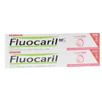 Dentifrice Dents Sensibles Bi-Fluor&eacute; Fluocaril - lot de 2 tubes de 75 ml