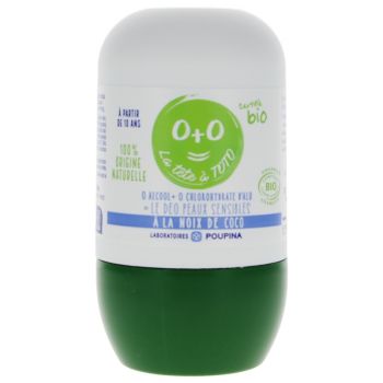 La T&ecirc;te &agrave; Toto D&eacute;odorant enfant 48h peaux sensibles noix de coco bio Poupina - roll-on de 50 ml
