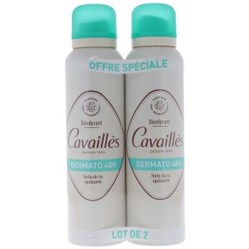 D&eacute;odorant dermato 48H Rog&eacute; Cavaill&egrave;s - lot de 2 sprays de 150 ml