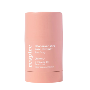 D&eacute;odorant rose pivoine Respire - stick de 50g