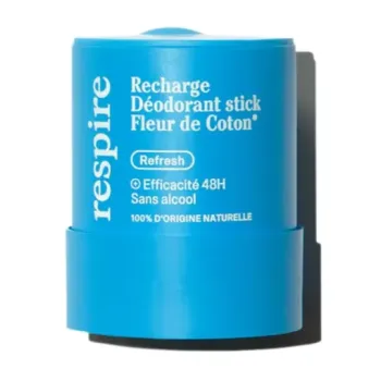 D&eacute;odorant solide efficace 48h Fleur de Coton bio Respire - recharge de 50g