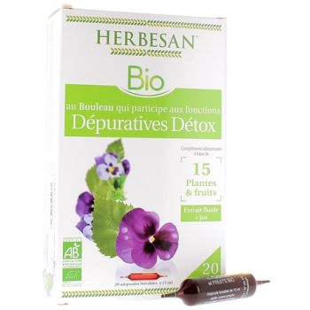 D&eacute;purative d&eacute;tox Bio Herbesan - boite de 20 ampoules