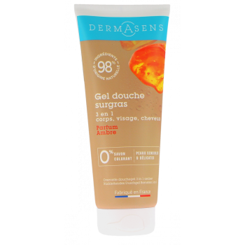Gel douche surgras parfum ambre Dermasens Marque Verte - tube de 200ml