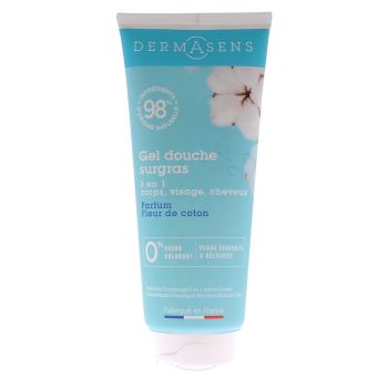 Dermasens gel douche surgras parfum&eacute; fleur de coton Marque Verte - tube de 200 ml