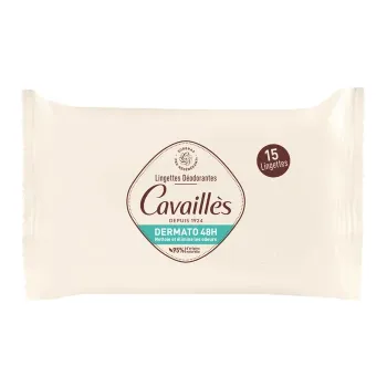 Dermato 48h lingettes d&eacute;odorantes Rog&eacute; Cavaill&egrave;s - paquet de 15 lingettes