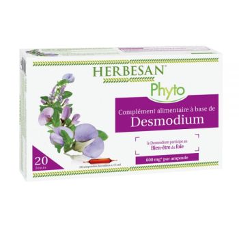 Desmodium bien-&ecirc;tre du foie Herbesan - boite de 20 ampoules