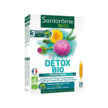 Detox Bio 5 &eacute;monctoires Santarome - boite de 20 ampoules