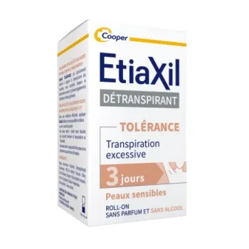 D&eacute;transpirant Confort+ Traitement transpiration forte Aisselles peaux sensibles Etiaxil - roll-on de 15 ml