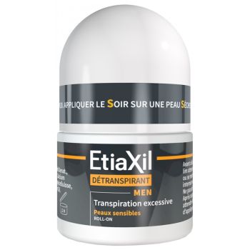 D&eacute;transpirant Men homme aisselles peau sensible Etiaxil - roll-on de 15ml