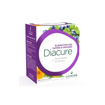 Diacure &eacute;limination sucres et graisses Lehning - boite de 60 g&eacute;lules