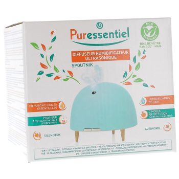 Diffuseur Humidificateur Ultrasonique Spoutnik Puressentiel - bo&icirc;te de 1 diffuseur Spoutnik + 1 adaptateur
