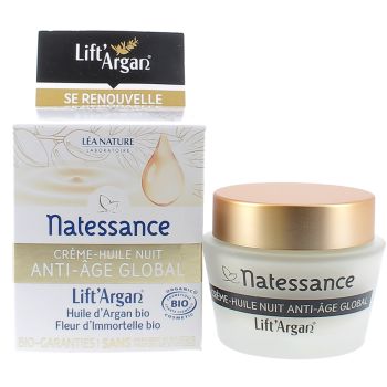 Divinissime immortelle cr&egrave;me huile nuit Lift'Argan - pot de 50 ml