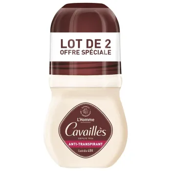 D&eacute;odorant Absorb+ homme 48H Rog&eacute; Cavaill&egrave;s - lot de 2 roll-on de 50 ml