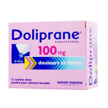 Doliprane 100mg poudre pour solution buvable - bo&icirc;te de 12 sachet-doses