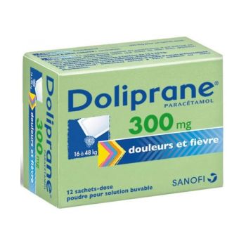 Doliprane 300mg poudre pour solution buvable - bo&icirc;te de 12 sachet-doses
