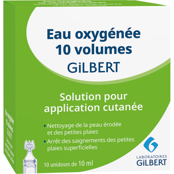 Eau oxyg&eacute;n&eacute;e Gilbert - bo&icirc;te de 10 unidoses de 10ml