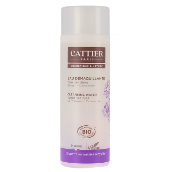 Eau d&eacute;maquillante yeux sensibles bio Cattier - flacon de 150 ml