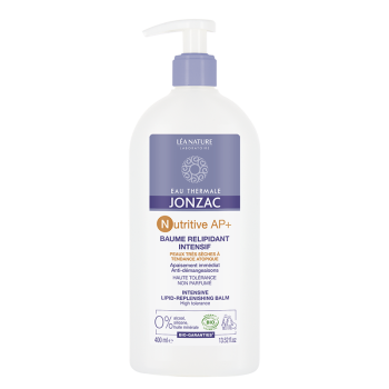 Eau thermale Jonzac Baume relipidant intensif Nutritive AP+ L&eacute;a Nature - flacon-pompe de 400ml