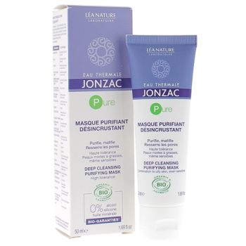 Eau thermale Jonzac Masque purifiant d&eacute;sincrustant bio L&eacute;a Nature - tube de 50 ml