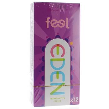 Eden Pr&eacute;servatifs Feel perl&eacute;s Laboratoire Majorelle - bo&icirc;te de 12 pr&eacute;servatifs