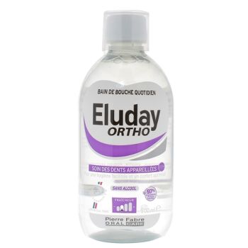 Eluday bain de bouche soin des dents appareill&eacute;es sans alcool Pierre Fabre - flacon de 500 ml