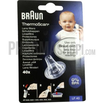 Embouts jetables pour thermom&egrave;tre auriculaire Braun - boite de 10 embouts
