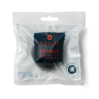 Erborian &eacute;ponge konjac au charbon de bambou &eacute;ponge douce exfoliante - une &eacute;ponge