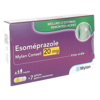 EsOm&eacute;prazole 20 mg Mylan - 7 g&eacute;lules gastro-r&eacute;sistantes