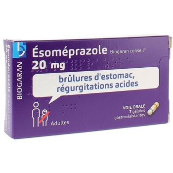 Esom&eacute;prazole 20 mg Biogaran Conseil - 7 g&eacute;lules gastror&eacute;sistantes