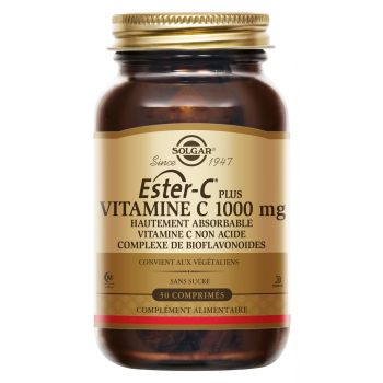 Ester C Plus Vitamine C 1000 mg Solgar - pot de 30 comprim&eacute;s