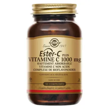 Ester-C Plus Vitamine C 1000 mg Solgar - pot de 90 comprim&eacute;s