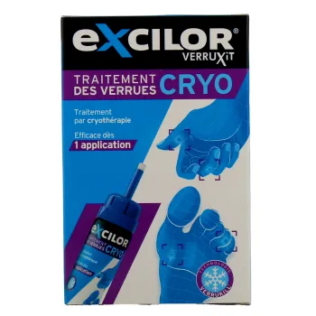 Excilor Verruxit Traitement verrues cryoth&eacute;rapie - bo&icirc;te d'un flacon a&eacute;rosol de 50 ml