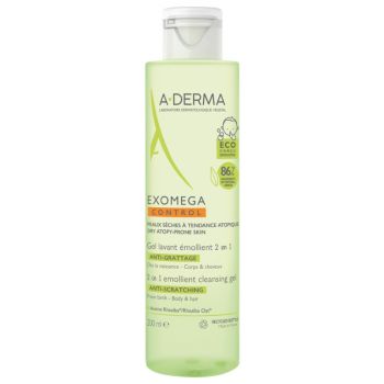 Exomega Control Gel lavant &eacute;mollient A-derma - flacon de 200 ml