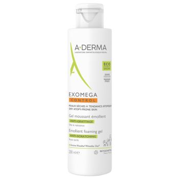 Exomega Control Gel moussant &eacute;mollient A-derma - flacon de 200 ml