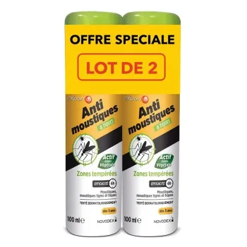 Expert 123 Spray r&eacute;pulsif moustique et tiques zones temp&eacute;r&eacute;es Novodex - lot de 2 sprays de 100ml