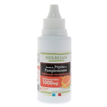 Extrait de p&eacute;pins de pamplemousse 1000 mg Herbesan - flacon compte-gouttes de 50ml