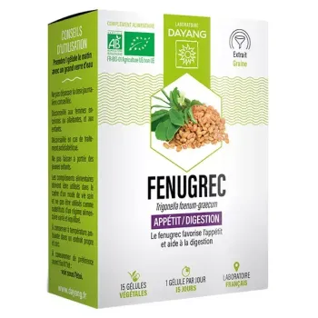 Fenugrec bio app&eacute;tit/digestion Dayang - bo&icirc;te de 15 g&eacute;lules