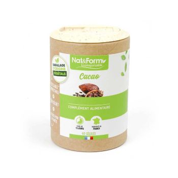 F&egrave;ves de cacao Ecoresponsable Nat&Form - boite de 60 g&eacute;lules