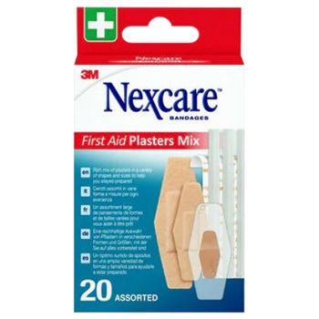 First Aid Plasters Mix Nexcare - bo&icirc;te de 20 pansements