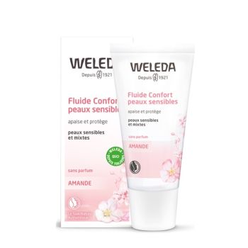 Fluide confort peaux sensibles &agrave; l'amande bio Weleda - flacon de 30 ml