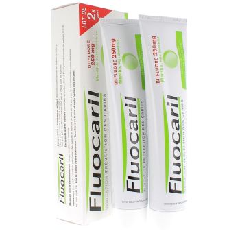 Fluocaril bi-fluor&eacute; 250 mg menthe p&acirc;te dentifrice - 2 tubes de 125  ml
