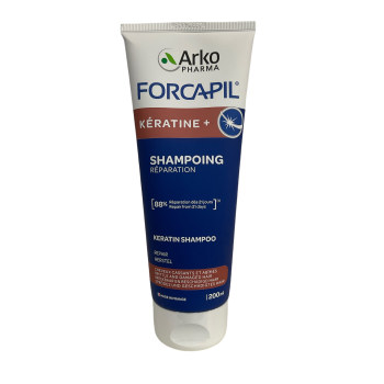 Forcapil shampooing K&eacute;ratine+ fortifiant/r&eacute;paration Arkopharma - tube de 200ml