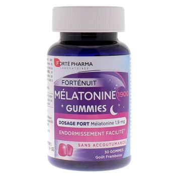 Fort&eacute; Nuit M&eacute;latonine 1900 go&ucirc;t framboise Fort&eacute; Pharma - pot de 30 gummies