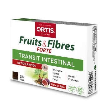 Fruits & Fibres Forte Transit intestinal Ortis - boite de 24 cubes &agrave; m&acirc;cher