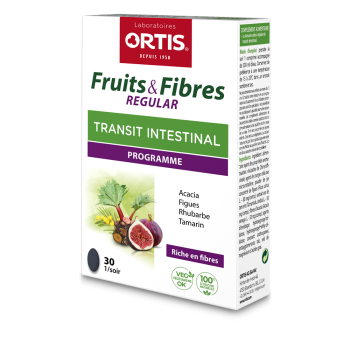 Fruits & Fibres Regular transit intestinal Ortis - bo&icirc;te de 30 comprim&eacute;s