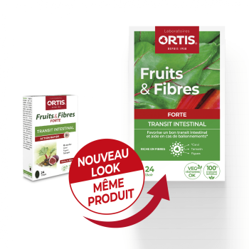 Fruits & Fibres forte Transit intestinal action rapide Ortis - bo&icirc;te de 24 comprim&eacute;s