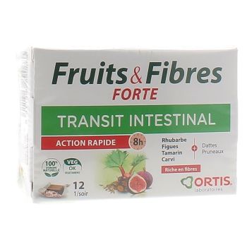 Fruits & Fibres forte Transit intestinal action rapide Ortis - bo&icirc;te de 12 cubes