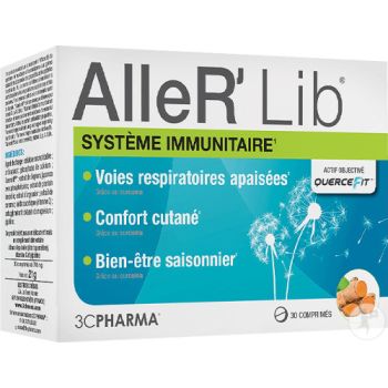 AlleR'Lib syst&egrave;me immunitaire 3CPharma - boite de 30 comprim&eacute;s